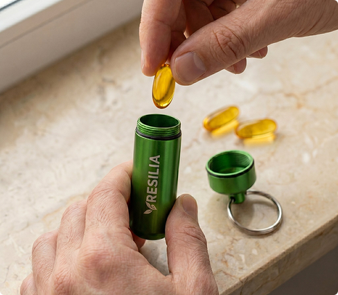 Resilia® On-the-Go Softgel Case